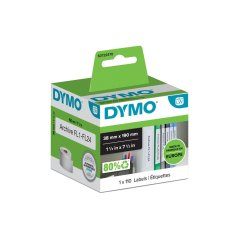 DYMO úzké štítky na šanony, bílý papír, 190x38mm S0722470
