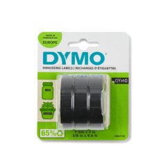 DYMO páska reliéfna 3D, 9 mm x 3 m, čierna 3ks