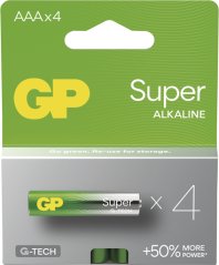 GP Alkalická batéria SUPER AAA (LR03) - 4ks