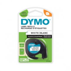 DYMO LetraTag páska plastová 12mm x 4m, biela S0721660