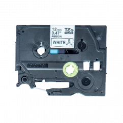 Páska Brother TZe-R231 s textilnou páskou, čierna na bielej – šírka 12 mm