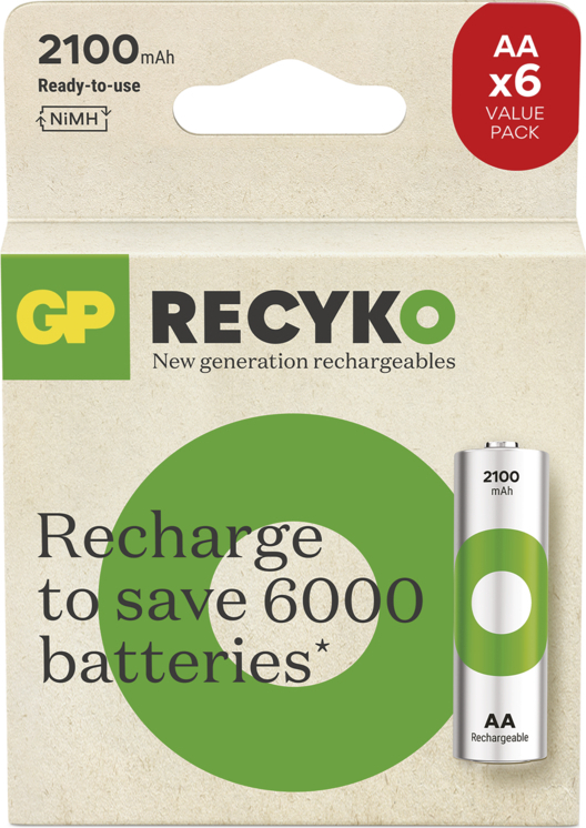 GP Nabíjací bat. ReCyko 2100 AA (HR6) - 6ks