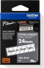 TZE-S151,průsvitná / černá, 24mm