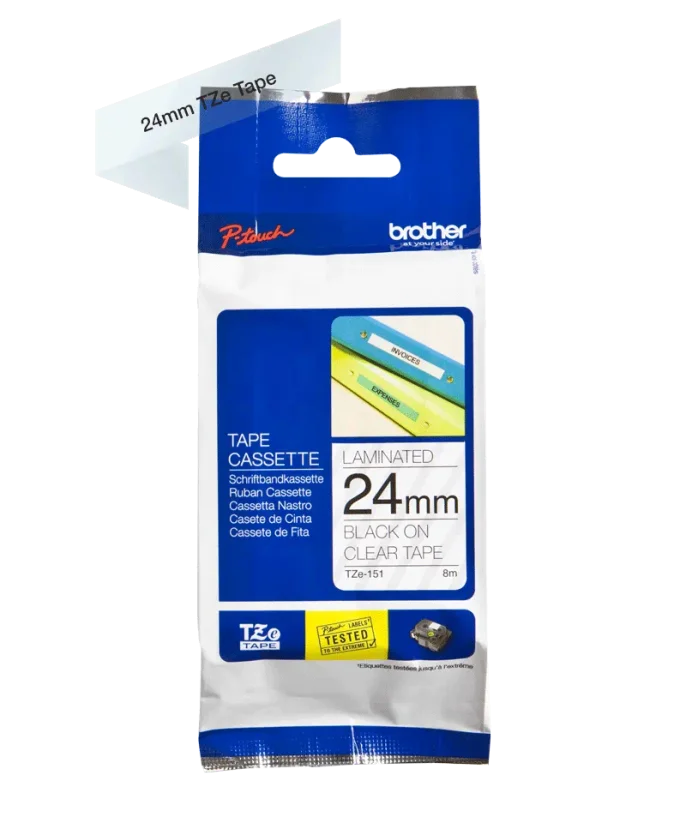 BROTHER TZE-151 čierna na priehľadnej 24 mm