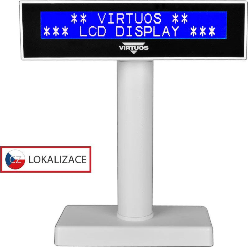 LCD displej Virtuos FL-2026MB 2x20, USB biely