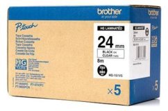 Páska Brother HGe-151V5 čierna na priehľadnej, šírka 24 mm