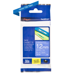 BROTHER TZE-535 biela na modrej 12 mm