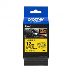 BROTHER TZE-FX631 čierna na žltej flexibilná 12 mm