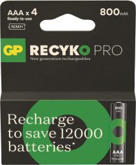 GP Nabíjací bat. ReCyko Pre AAA (HR03) 800mAh-4ks
