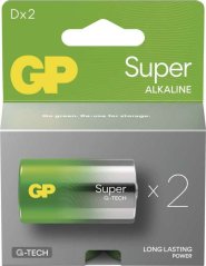 GP Alkalická batéria SUPER D (LR20) - 2ks