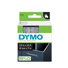 DYMO páska D1 12mm x 7m, bílá na průhledné S0720600