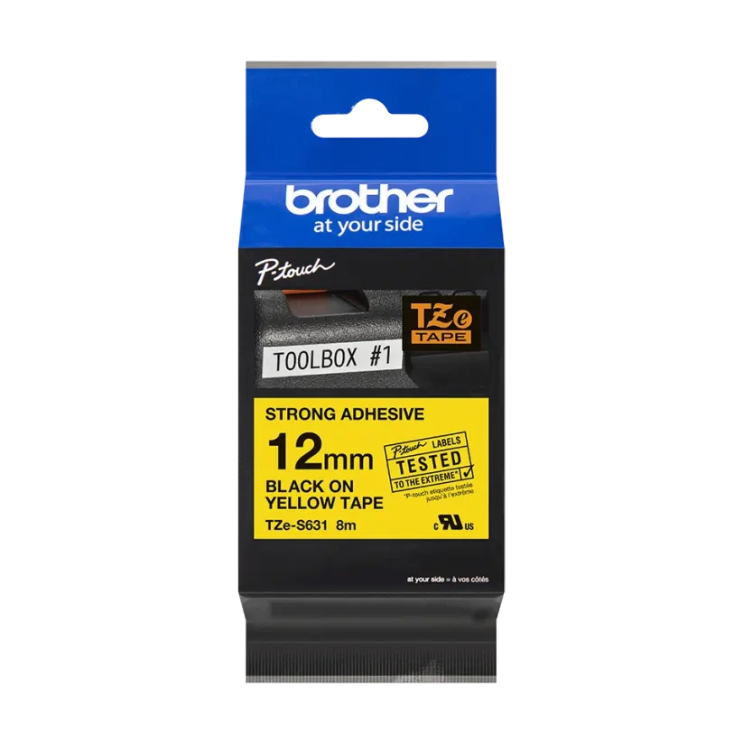BROTHER TZE-S631 čierna na žltej permenentná 12 mm