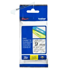 BROTHER TZE-121 čierna na priehľadnej 9 mm