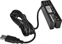 Třístopá čtečka magnetických karet MSR-100A, USB-COM, černá