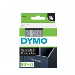 DYMO páska D1 12mm x 7m, biela na priehľadnej S0720600
