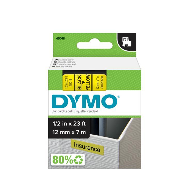 DYMO páska D1 12mm x 7m, černá na žluté S0720580