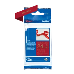 Páska Brother TZe-RW54 s textilnou páskou, zlatá na vínovo-červenej - šírka 24 mm