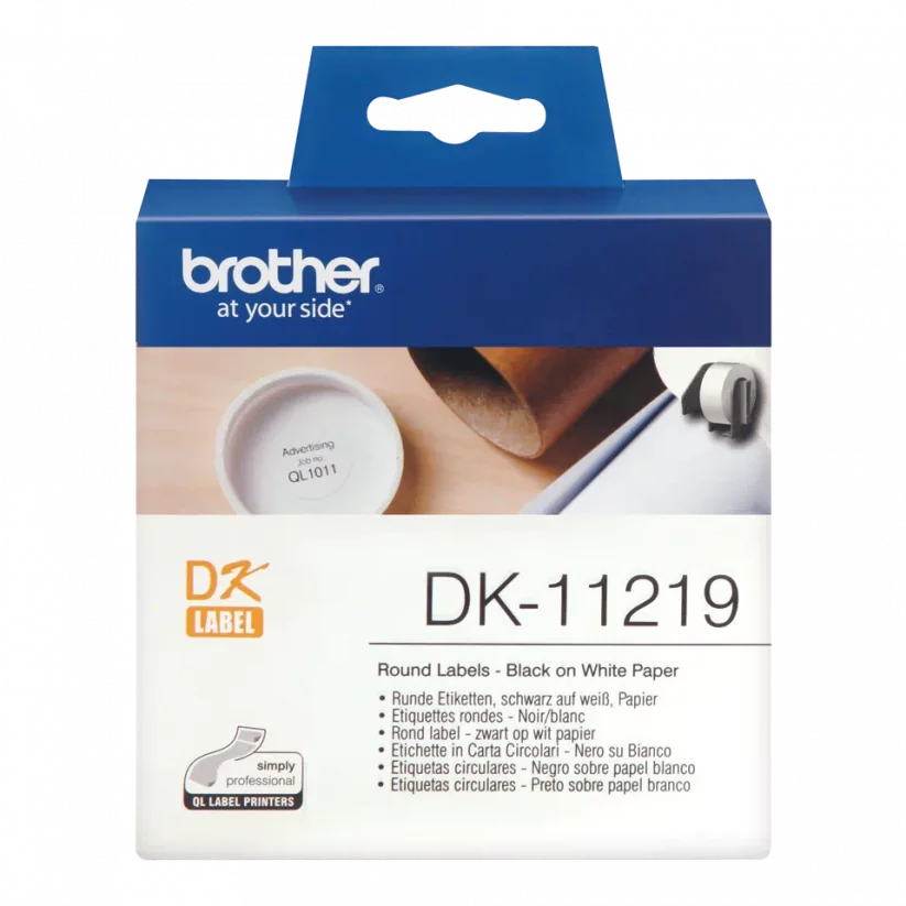 BROTHER DK-11219 (papierové / guľaté, priemer 12 mm -1200ks)