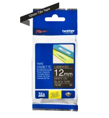 BROTHER TZE-335 biela na čiernej 12 mm
