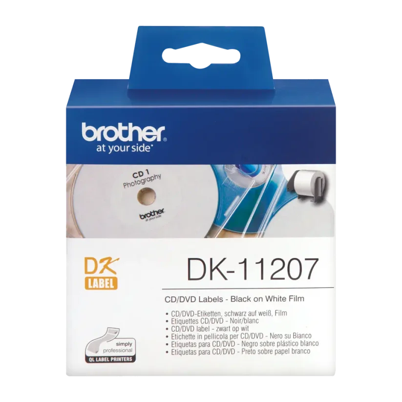 BROTHER DK-11207 (papírové / CD, DVD štítek - 100 ks 58 mm)