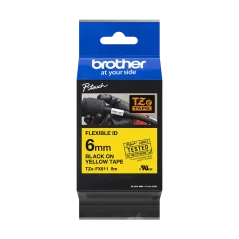 BROTHER TZE-FX611 černá na žluté flexibilní 6 mm