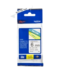 BROTHER TZE-211 čierna na bielom 6 mm