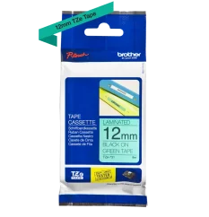 BROTHER TZE-731 čierna na zelenej 12 mm