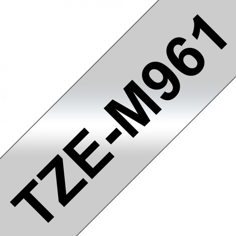 Páska BROTHER TZe-M961 čierne písmo, matná strieborná metalická páska (36mm)