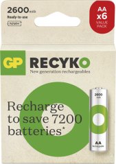 GP Nabíjací bat. ReCyko 2600 AA (HR6) - 6ks