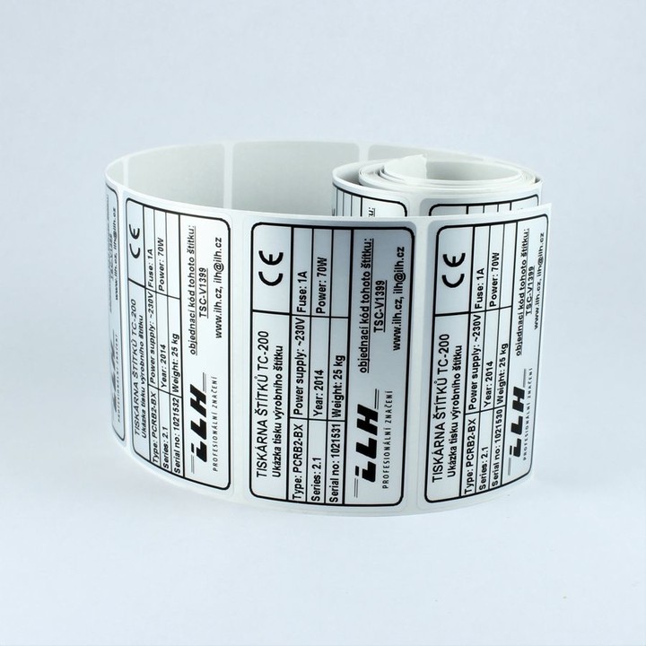 Plastové štítky 25 x 10 mm strieborné, 1600 ks