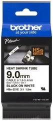 Zmršťovacia bužírka BROTHER HSE221E čierny tlač/biely podklad (9mm) 1,5m