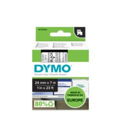 DYMO páska D1 24mm x 7m, černá na průhledné S0720920