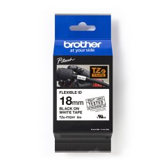 Páska BROTHER TZE-FX241 černá na bílé flexibilní 18mm x 8m