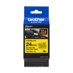 BROTHER TZE-FX651 černá na žluté flexibilní 24 mm