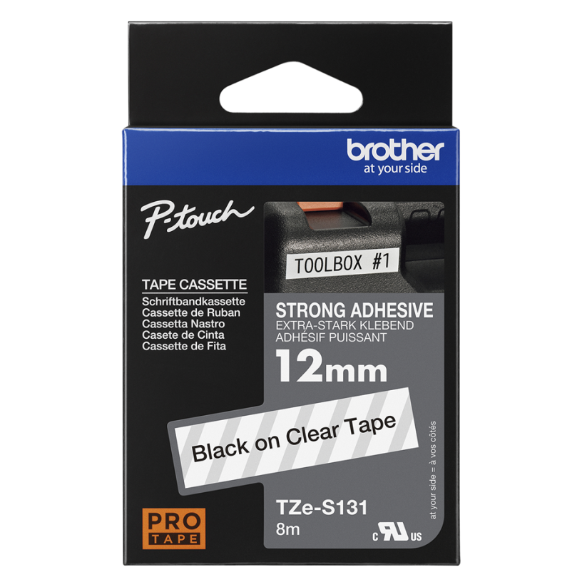 BROTHER TZE-S131 čierna na priehľadnej permanentná 12 mm