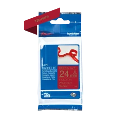 Páska Brother TZe-RW54 s textilnou páskou, zlatá na vínovo-červenej - šírka 24 mm