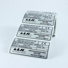 Plastové štítky 90 x 50 mm strieborné, so silným lepidlom, 1000 ks