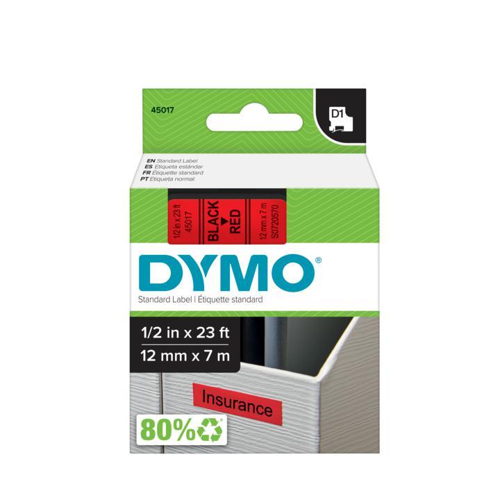 DYMO páska D1 12mm x 7m, čierna na červenej S0720570
