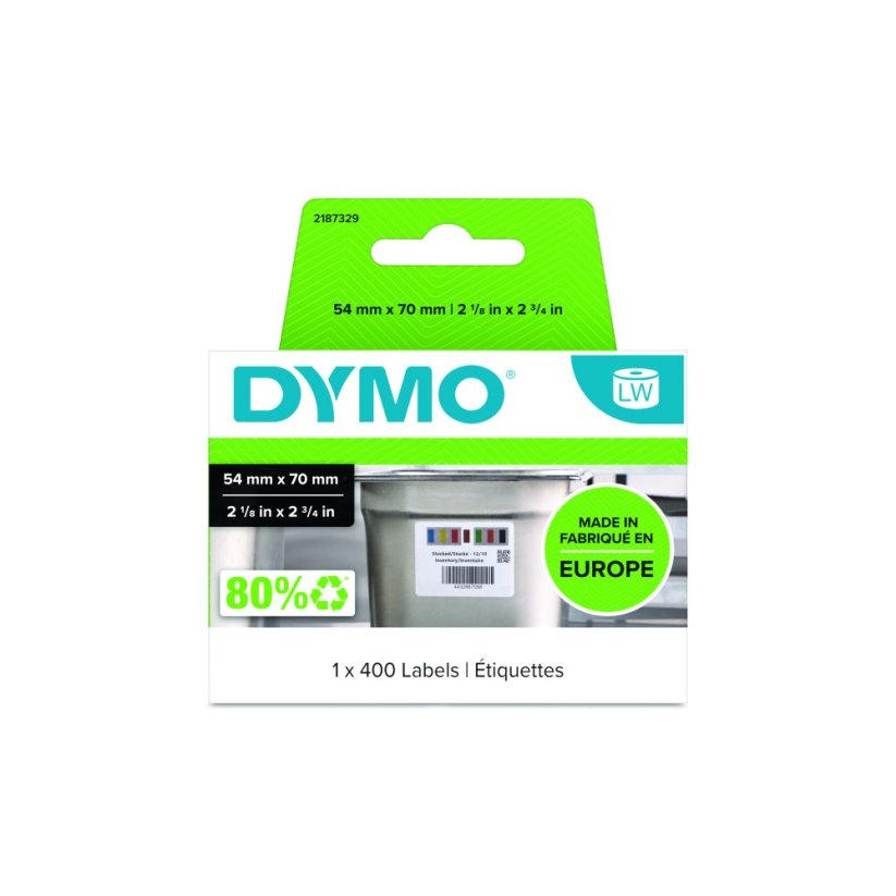 DYMO LW kontrolní potravinové štítky, bílý papír, 70x54mm 2187329