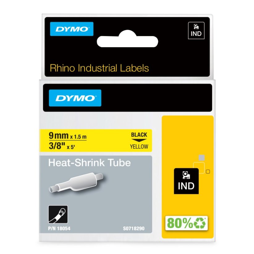 RHINO plochá zmršťovacia bužírka 9 mm x 1,5 m, žltá
