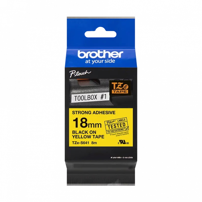 BROTHER TZE-S641 čierna na žltej permanentná 18 mm