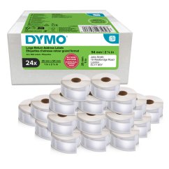 DYMO promo balení štítky pro zpáteční adresu, bílý papír, 54x25mm 24 rolí 2223589