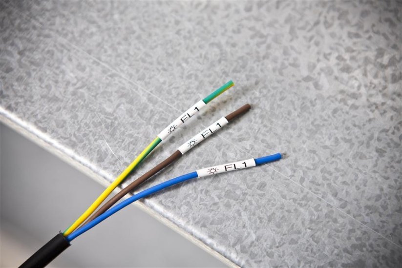 Zmršťovacia bužírka BROTHER HSE211E  čierna tlač/biely podklad (5,2 mm) 1,5m