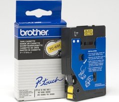 Brother TC-691, laminovaná páska, žltá/čierna, 9 mm