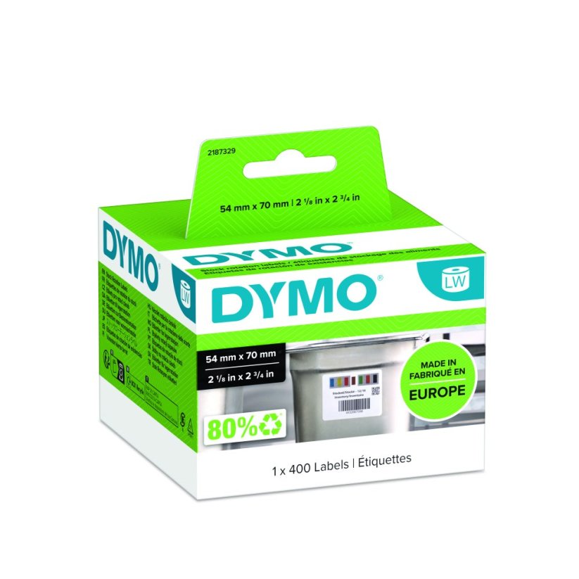 DYMO LW kontrolní potravinové štítky, bílý papír, 70x54mm 2187329
