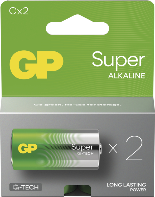 GP Alkalická batéria SUPER C (LR14) - 2ks