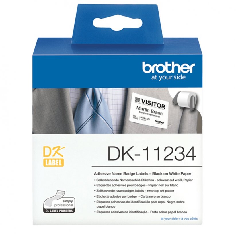 Brother papierové štítky 60mm x 86mm, biela, 260 ks, DK11234