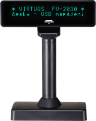 Virtuos FV-2030B VFD zákaznický displej, 2×20 znaků, USB, černý
