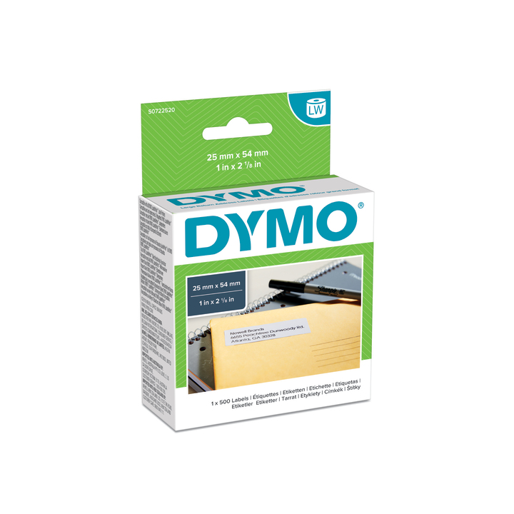 DYMO štítky pre spiatočnú adresu, biely papier, 54x25mm S0722520