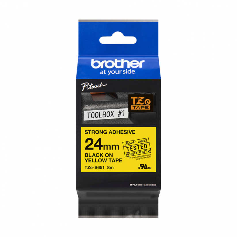 BROTHER TZE-S651 čierna na žltej permanentná 24 mm